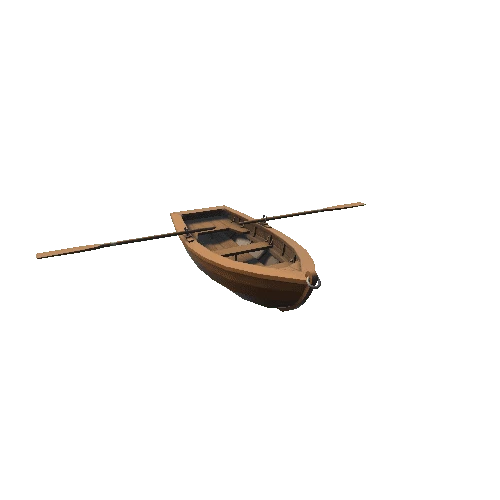 Stylized wooden fishing boat